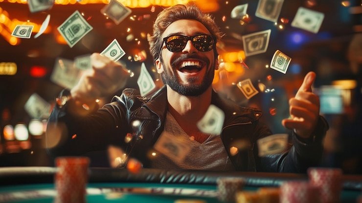 Simbol-simbol Wolf Gold termasuk serigala liar, bulan, dan hadiah bonus khusus